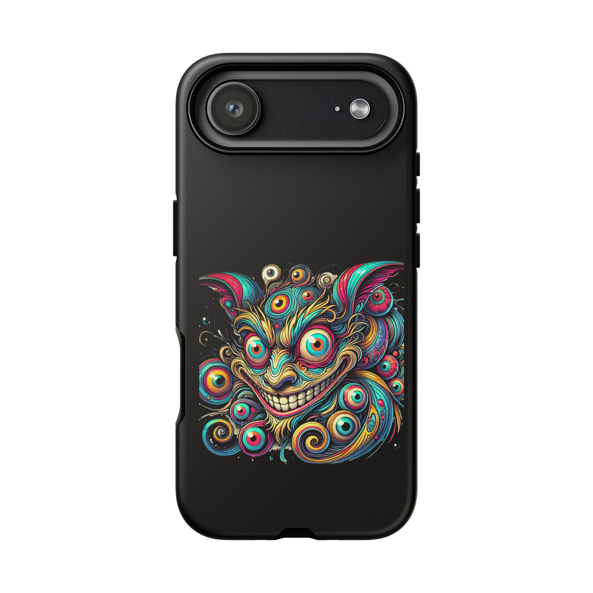Psychedelic Mischief Phone Case — Colorful Grinning Monster Design