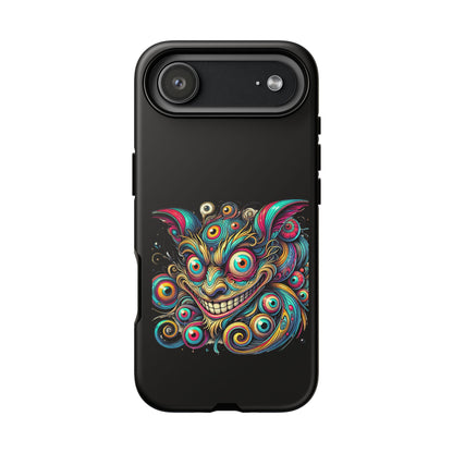 Psychedelic Mischief Phone Case — Colorful Grinning Monster Design
