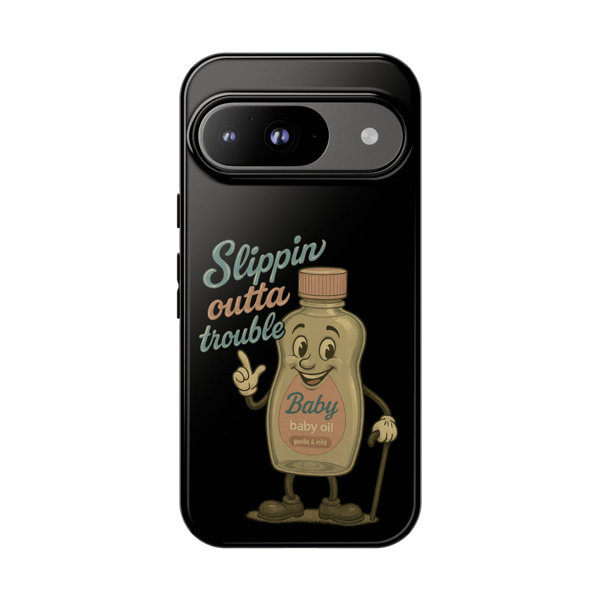 Phone Case — 'Slippin Outta Trouble' Retro Baby Oil Mascot