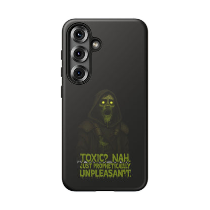 Phone Case — 'Toxic? Nah, Just Prophetically Unpleasant' Neon Grim Reaper Protective Cover