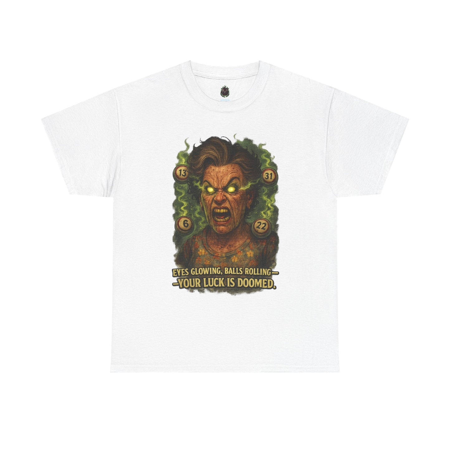 Your Luck Is Doomed T-Shirt | Horror Dice Seer, RPG Tabletop Tee