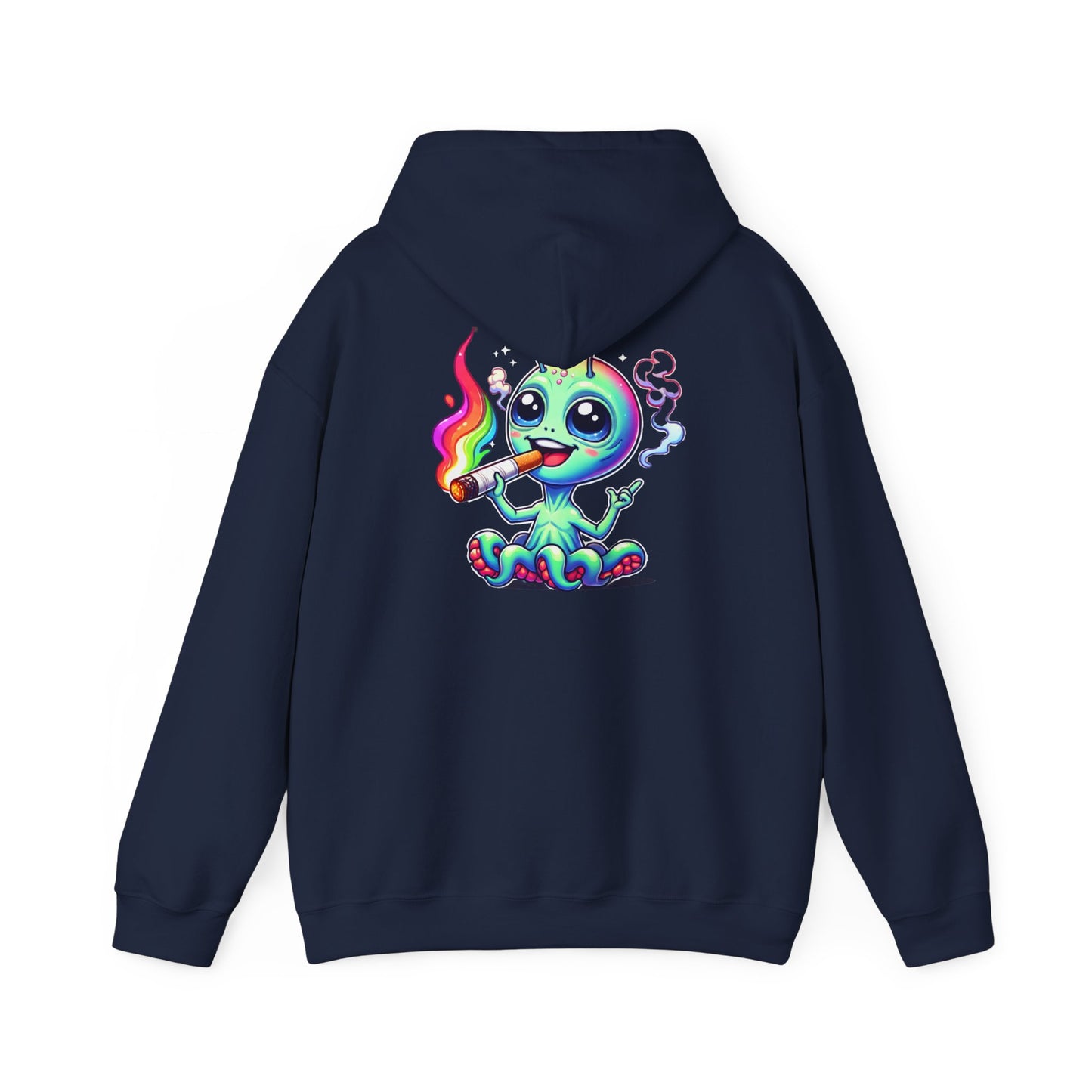 Alien Octopus Hoodie — Cute Rainbow-Smoking Space Creature Sweatshirt