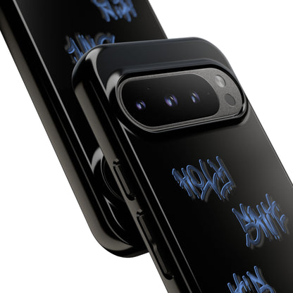 Phone Case — Blue Neon Graffiti "Tough Cases" Protective Cover
