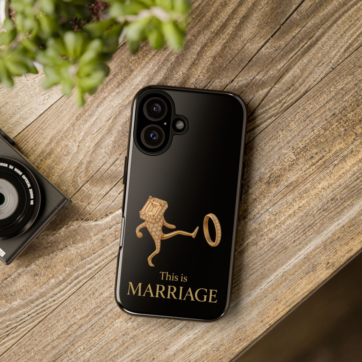 Phone Case - ‘This is Marriage’ Gold Ring Cartoon Design