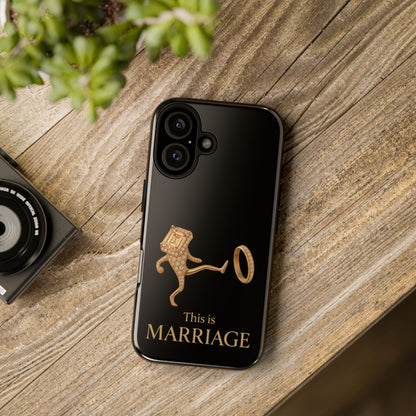 Phone Case - ‘This is Marriage’ Gold Ring Cartoon Design