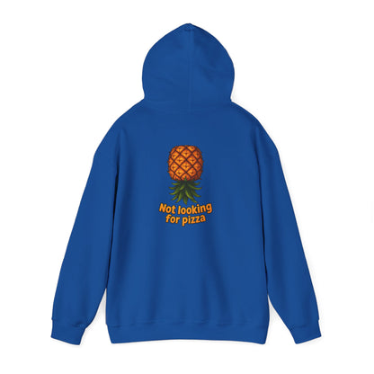 Pineapple Graphic Hoodie — "Not looking for pizza" Tropical Lounge Sweatshirt