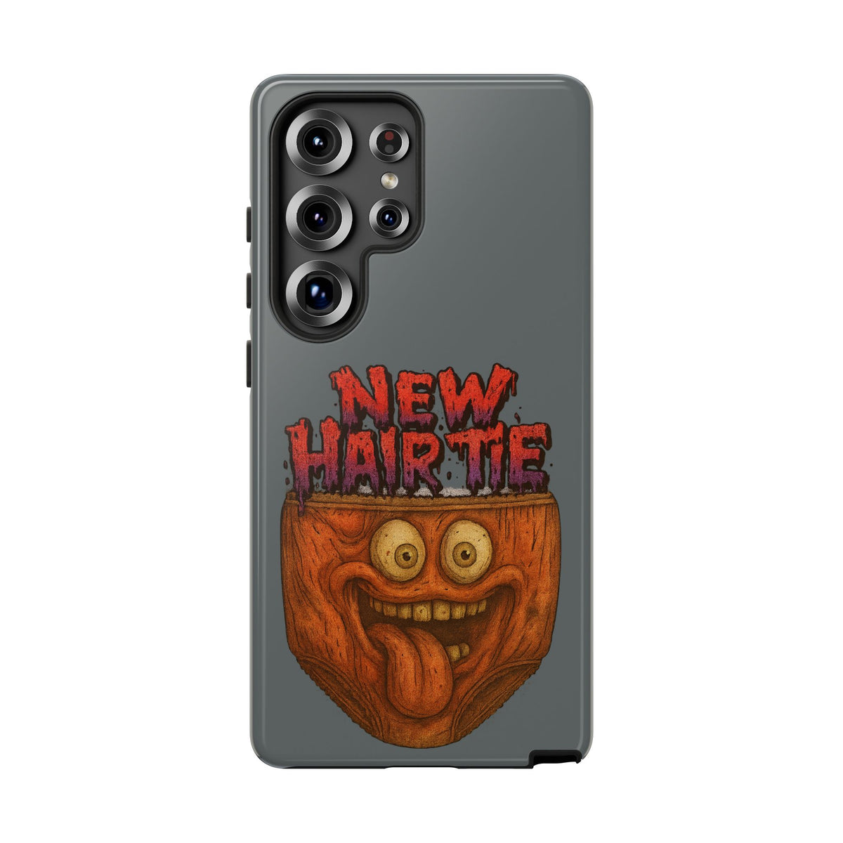 Phone Case — 'New Hairte' Funny Grinning Tongue-Out Monster Design