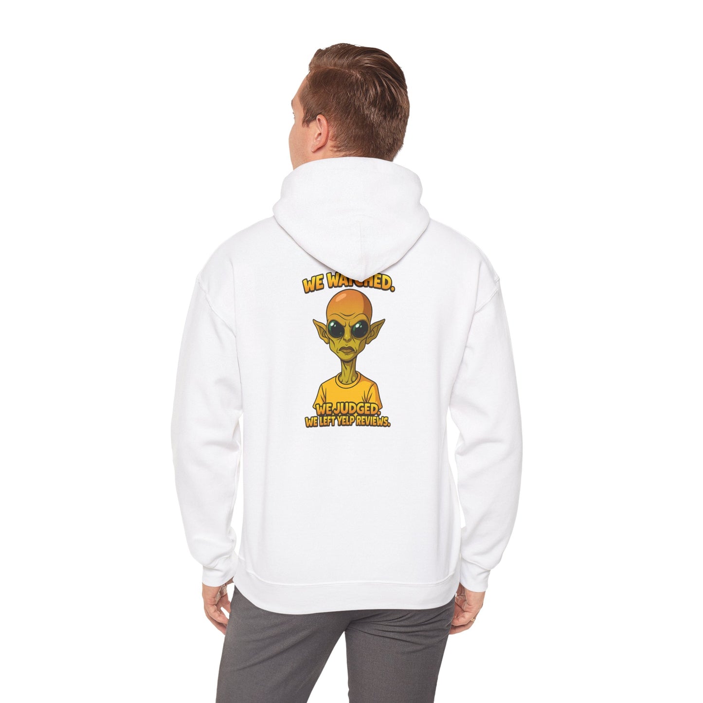 Alien Graphic Hoodie - "We Judged, We’ve Deported" Satirical UFO Sweatshirt