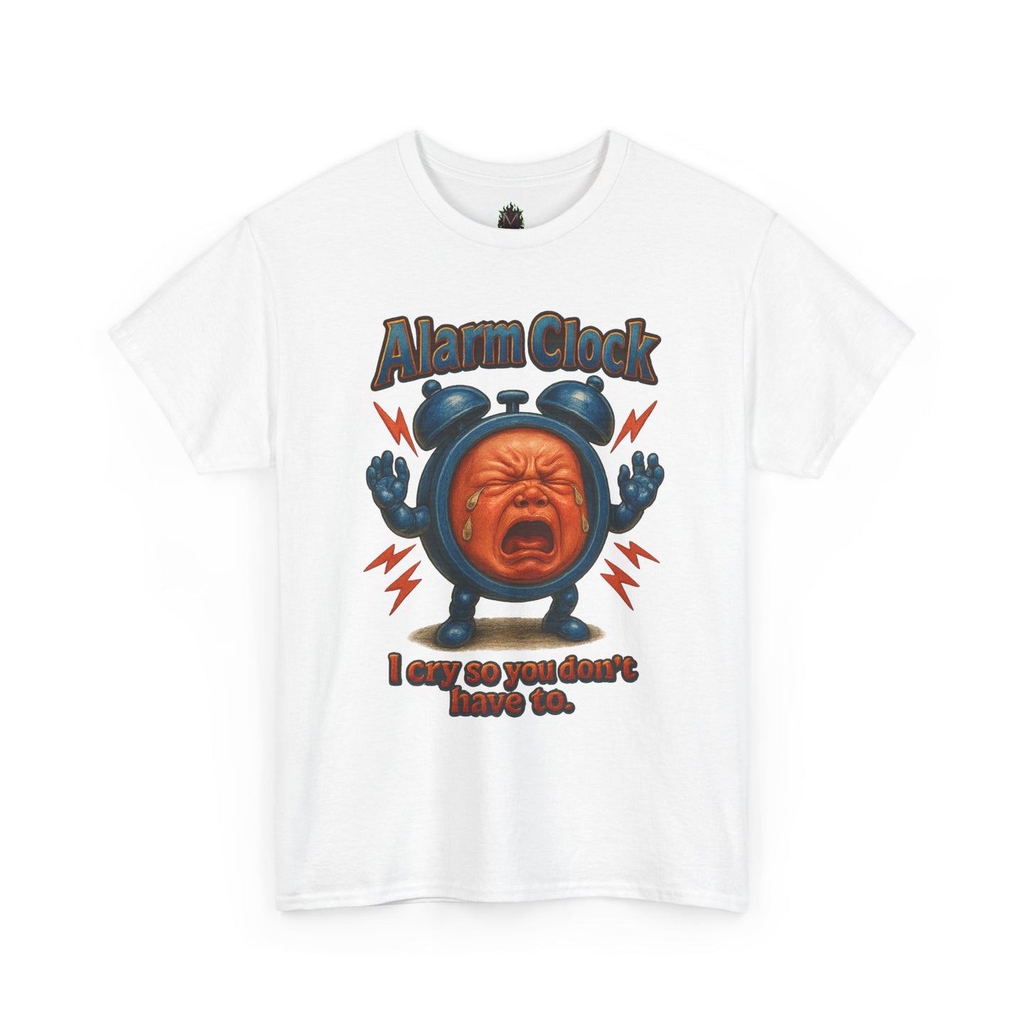 Alarm Clock Crying Baby Tee | Retro Cartoon Alarm Graphic