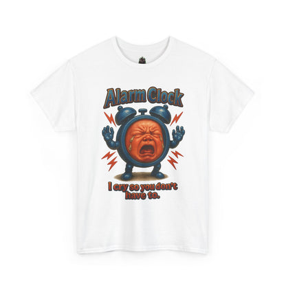 Alarm Clock Crying Baby Tee | Retro Cartoon Alarm Graphic