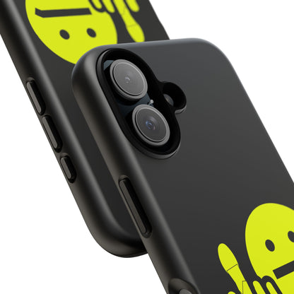 Phone Case — Neon Middle Finger Emoji Graphic