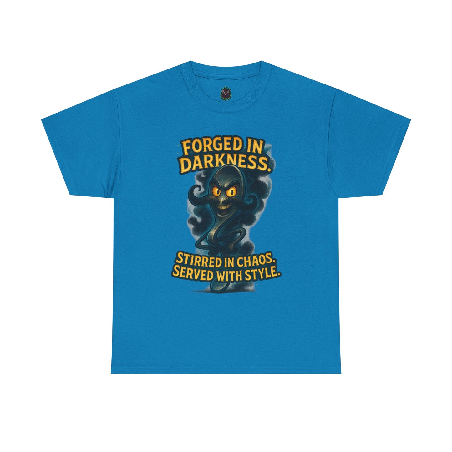 Forged in Darkness cat spirit T-Shirt | Stirred in Chaos illustrated tee