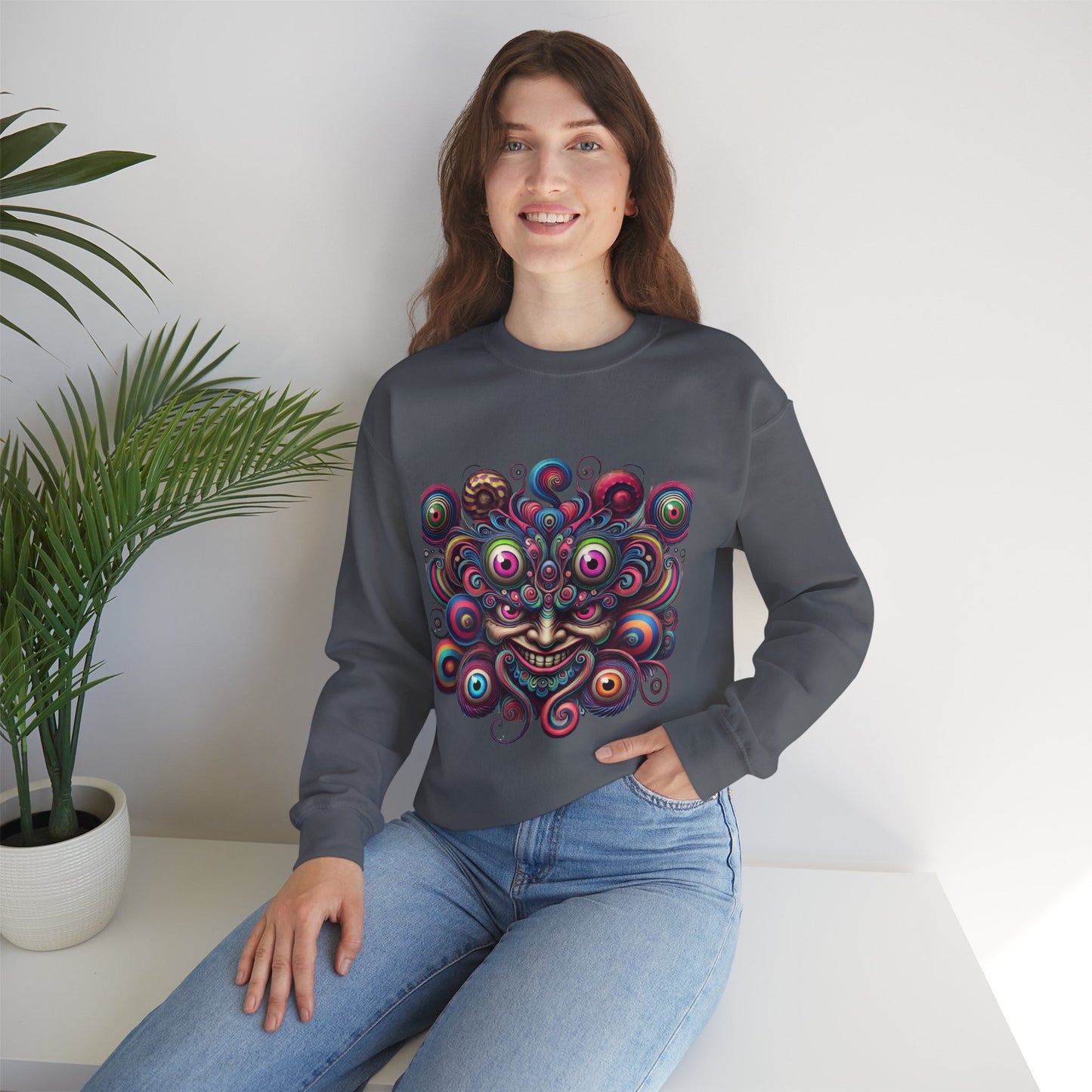 Psychedelic Eye Swarm Crewneck Sweatshirt