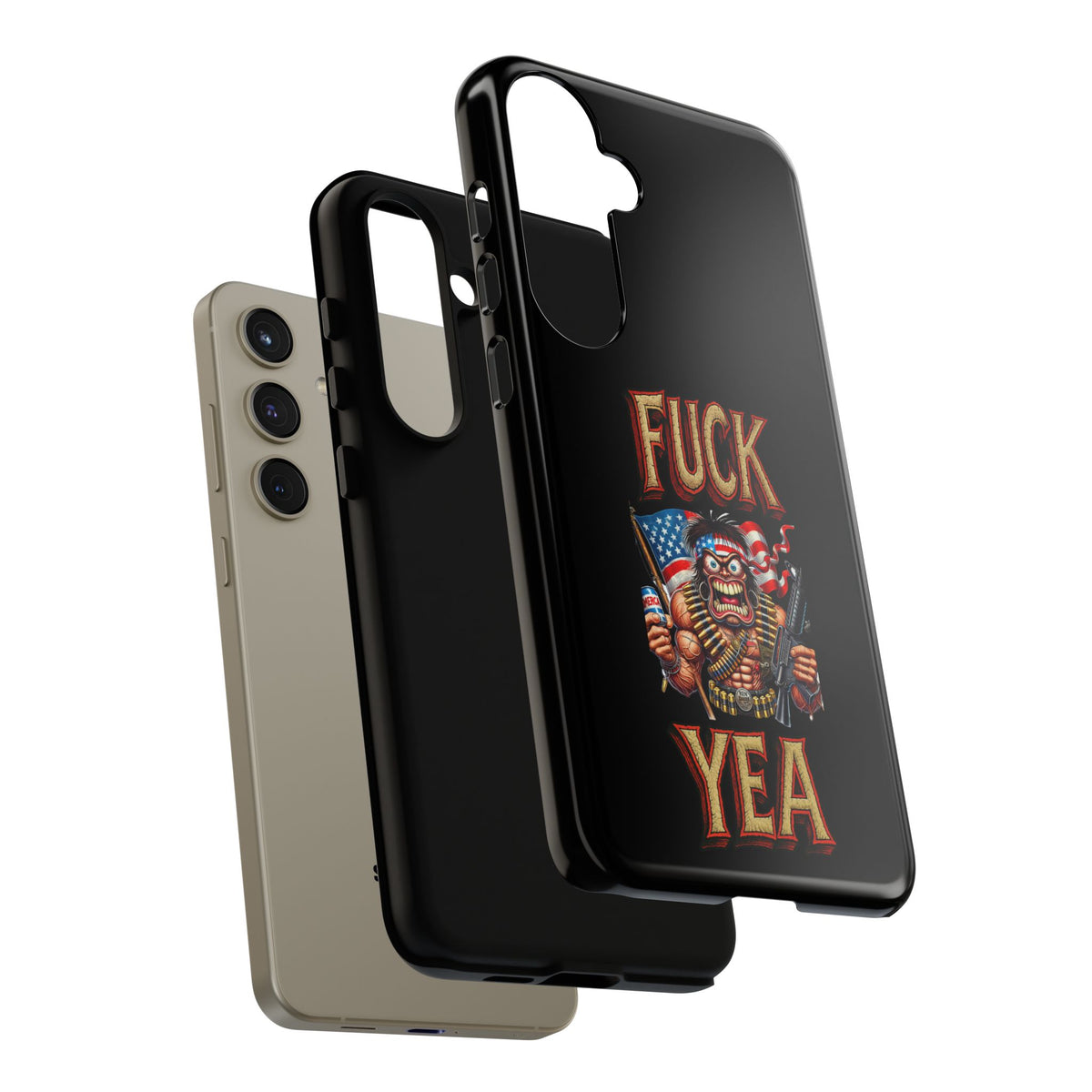 Phone Case — "FUCK YEA" Patriotic Skeleton Soldier Graphic