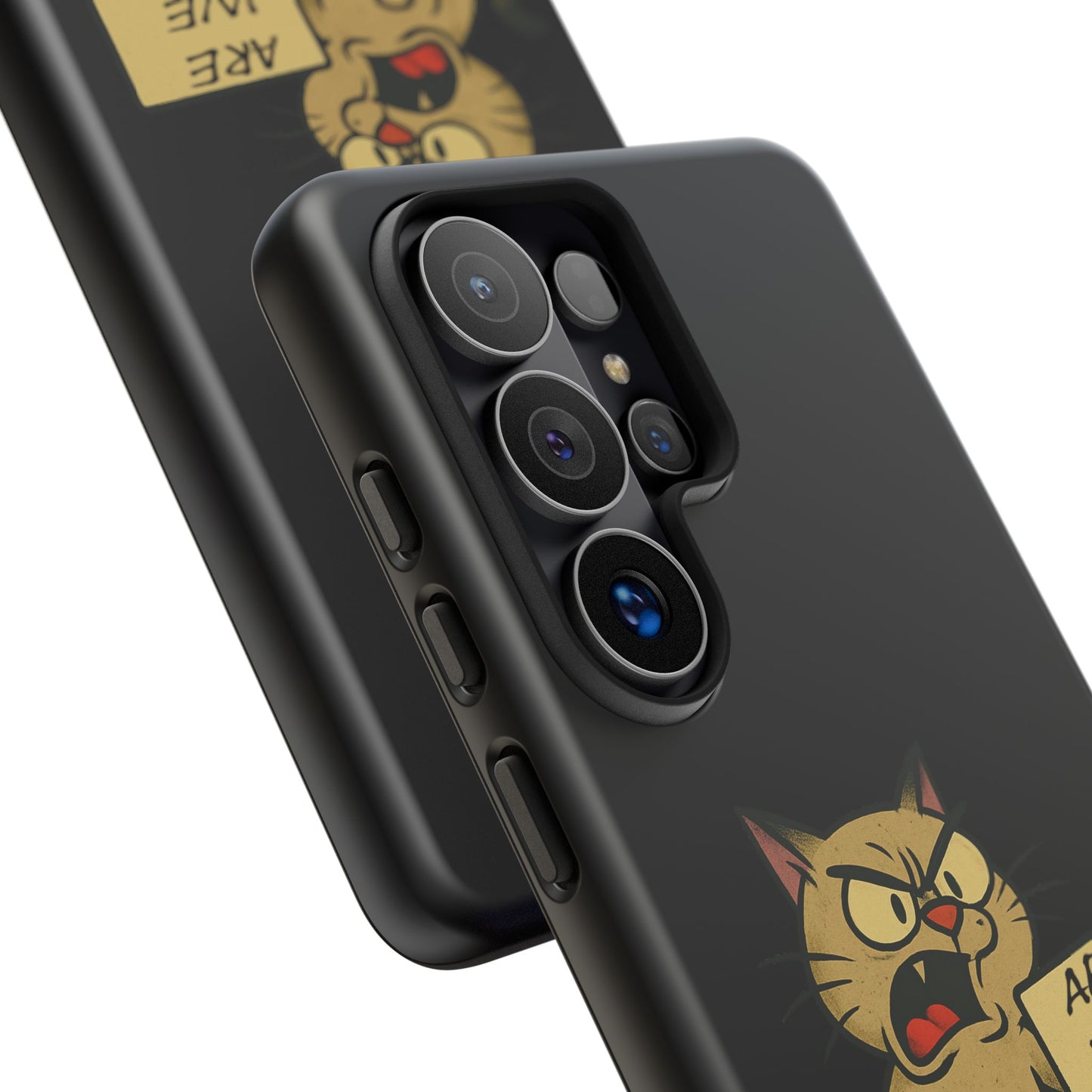 Angry Cat Phone Case — 'Are We Next' Protest Graphic iPhone Case