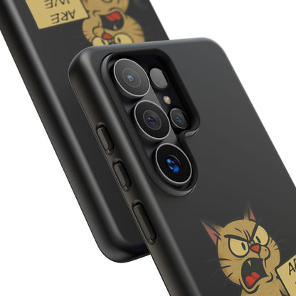 Angry Cat Phone Case — 'Are We Next' Protest Graphic iPhone Case