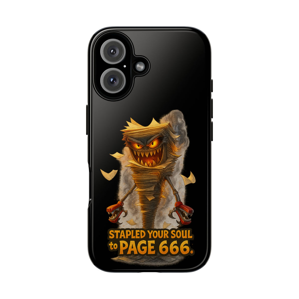 Phone Case — Halloween Mummy Creature “Stapled Your Soul to Page 666” Horror Design
