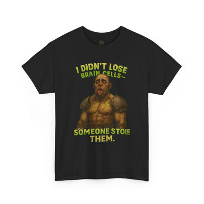 Funny Fantasy Mugling T-Shirt — “I Didn’t Lose Bracers, Someone Stole Them” Graphic Tee