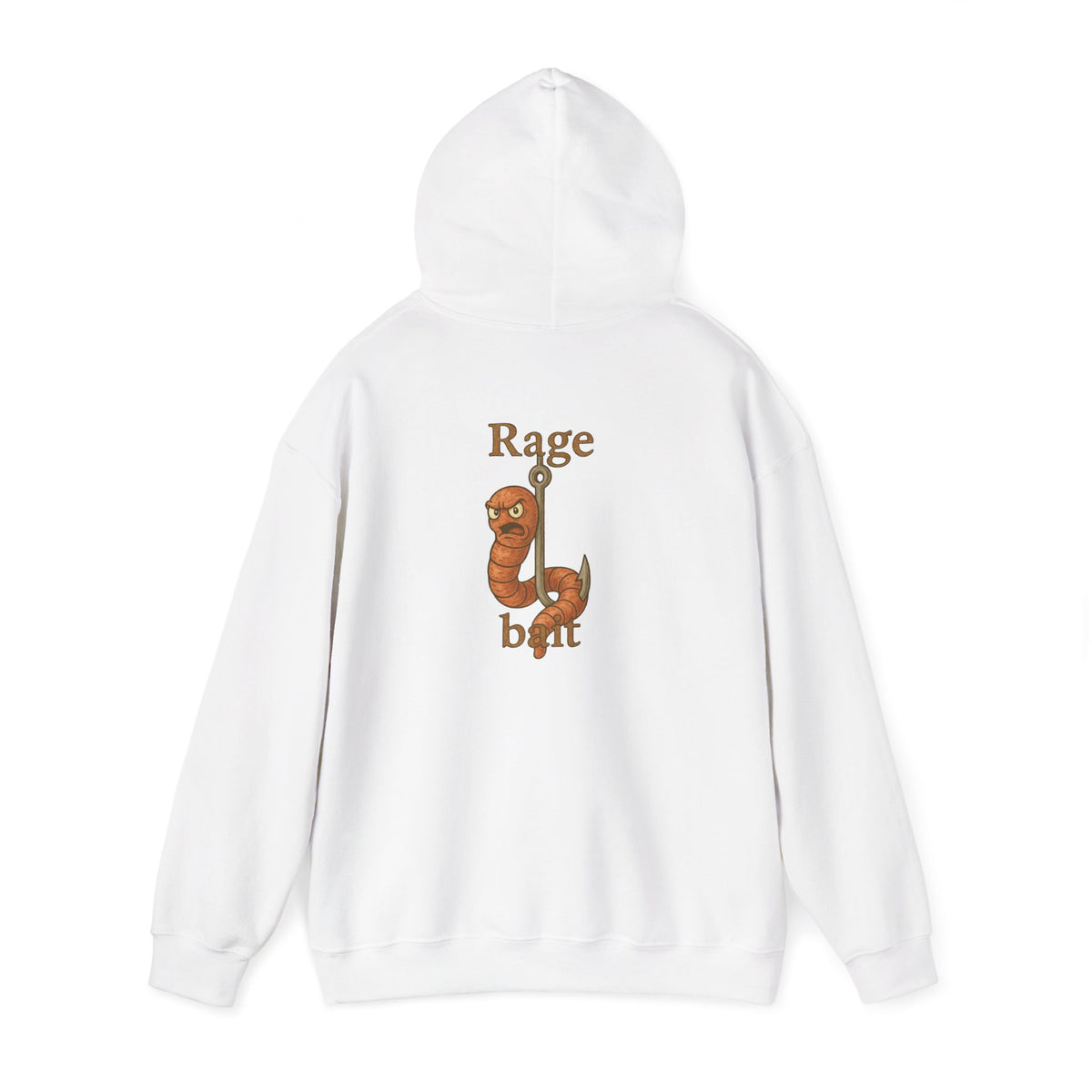 Rage Bait Hoodie — Funny Worm Graphic Hooded Sweatshirt