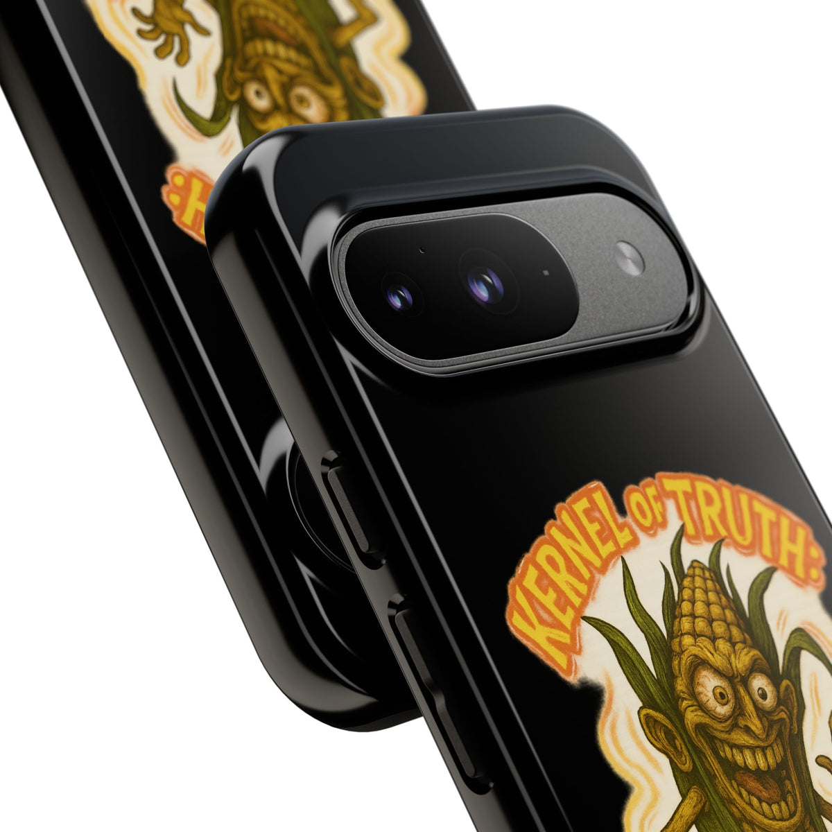 Corny Horror Phone Case - “Kernel of Truth, Completely Insane” Retro Corn Monster