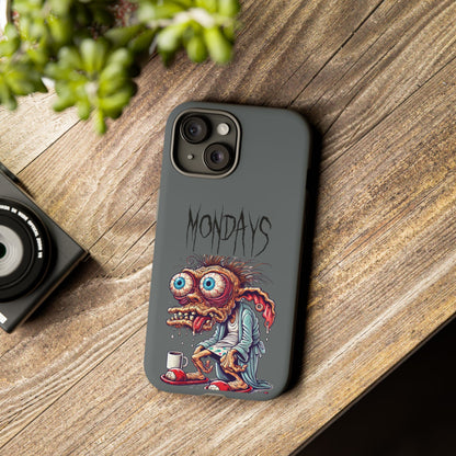 Mondays Zombie Character Phone Case – Funny Groggy Coffee Phone Cover