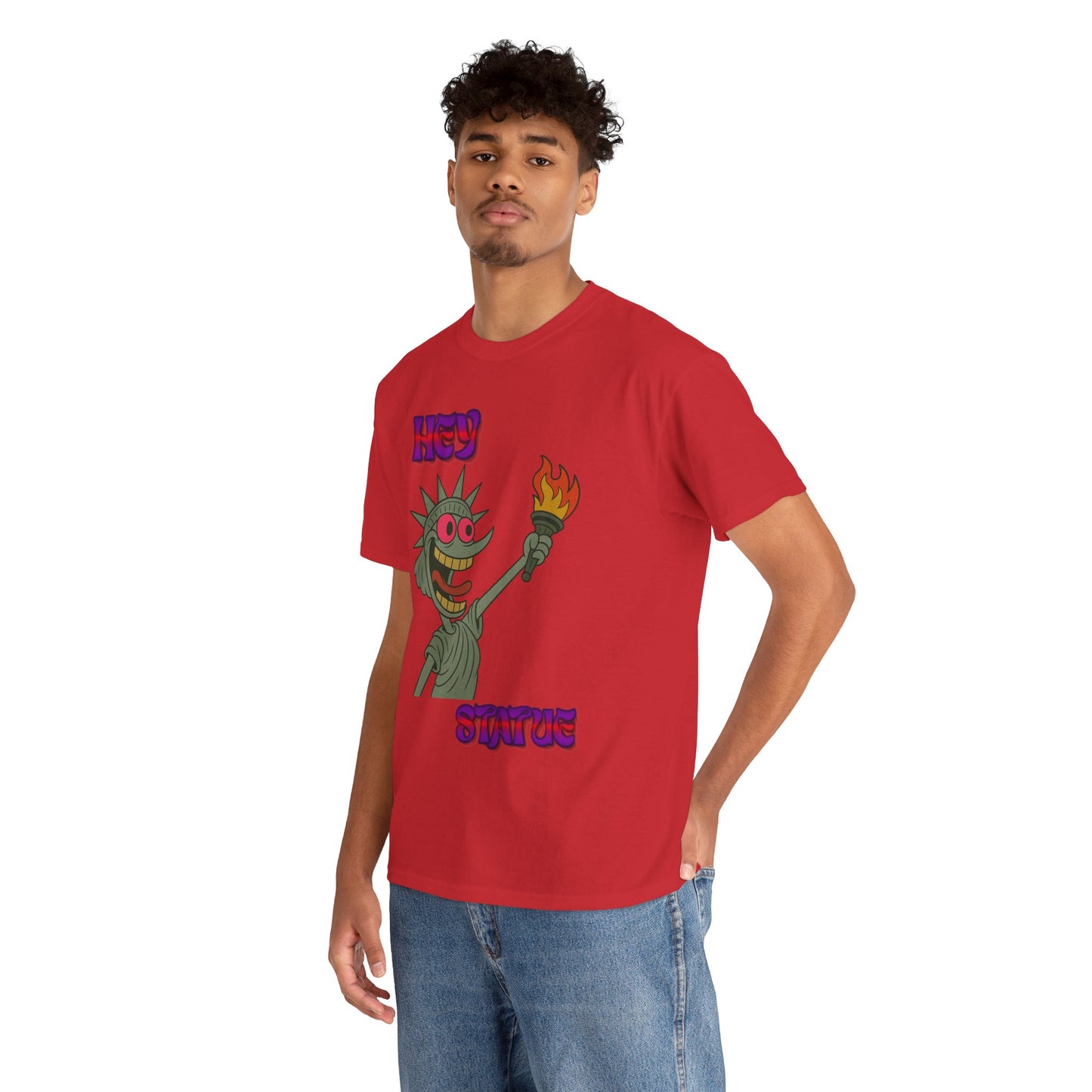 Funny Statue of Liberty Tee, Unisex Cotton T-Shirt, Gift for Friends, Summer