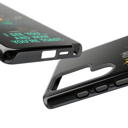Phone Case — Cute Zombie Blaster Design with "I See You... And Now You're Toast"