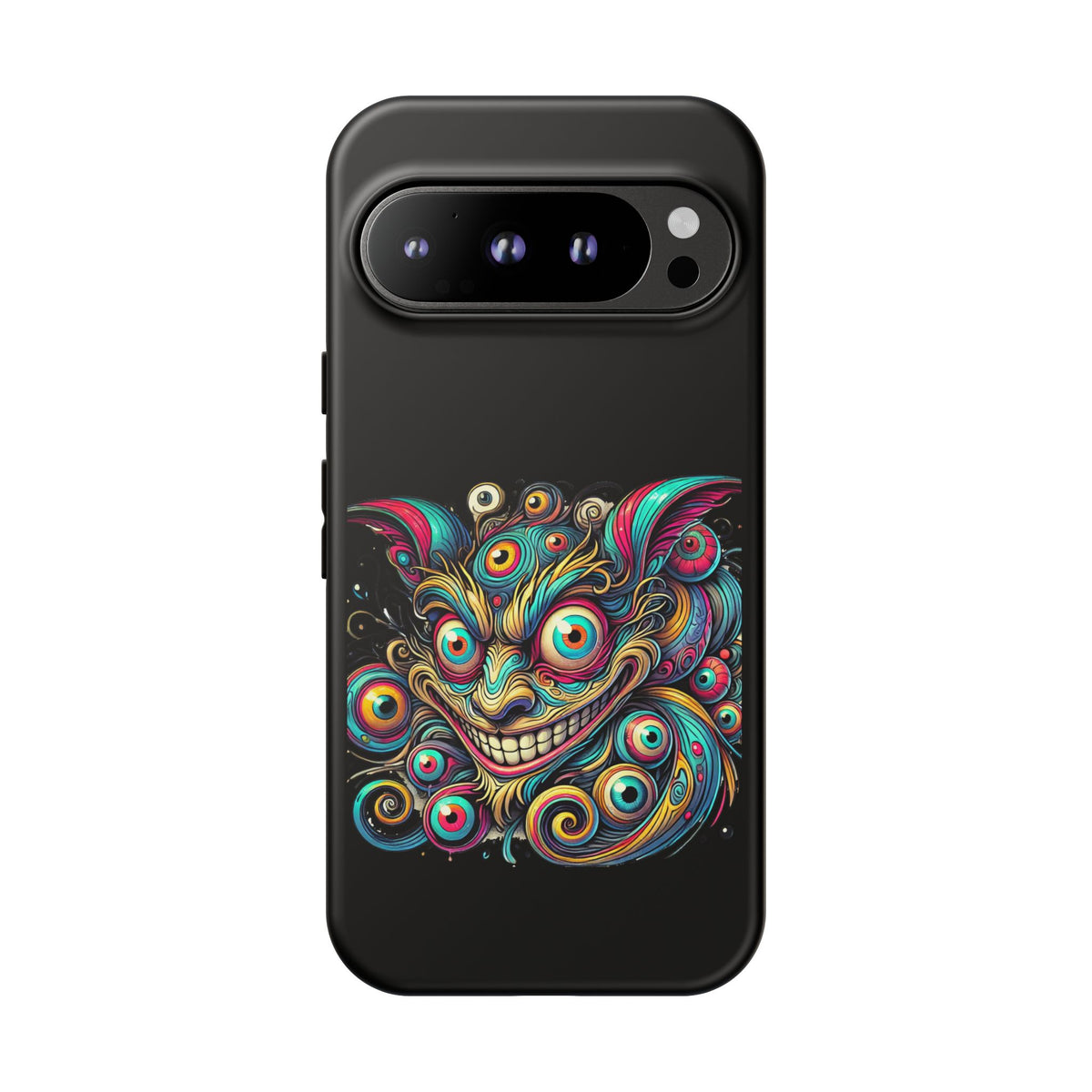 Psychedelic Mischief Phone Case — Colorful Grinning Monster Design