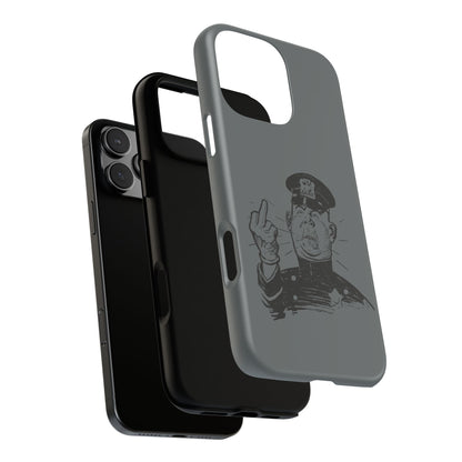 Vintage Cop Middle Finger Phone Case — Edgy Retro iPhone Protective Cover