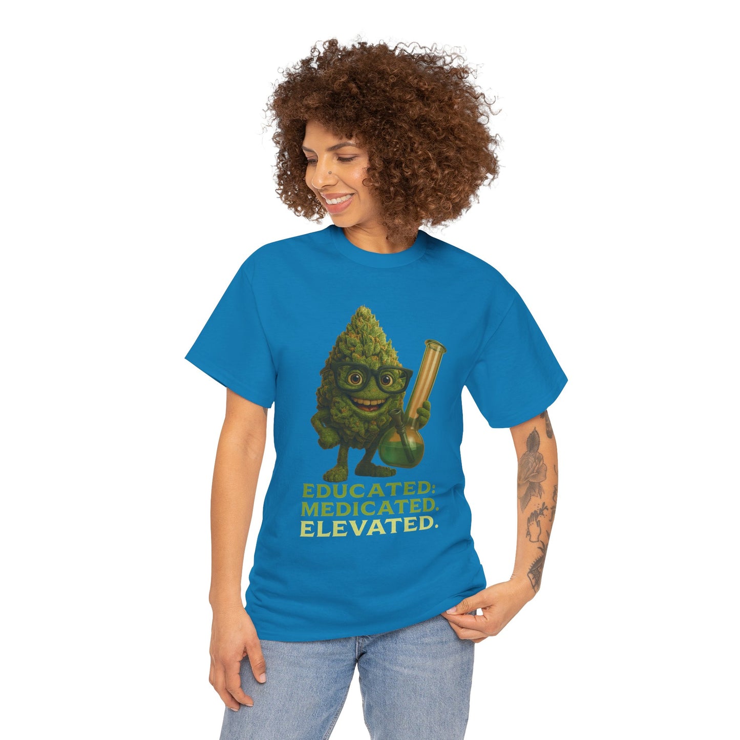 Educated. Medicated. Elevated. – Nerd Nug with Bong Tee