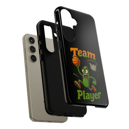 Team Player Basketball Phone Case — Cute Cartoon Pickle Dunk Phone Cover