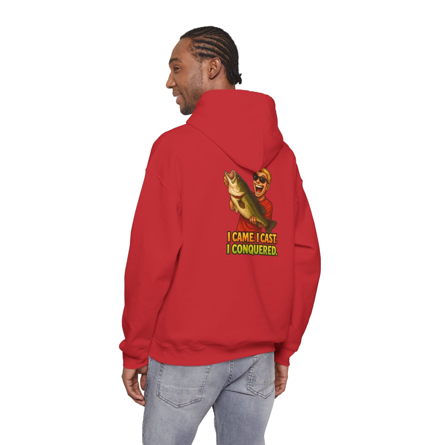 Fishing Hoodie – I Came, I Cast, I Conquered Graphic Pullover