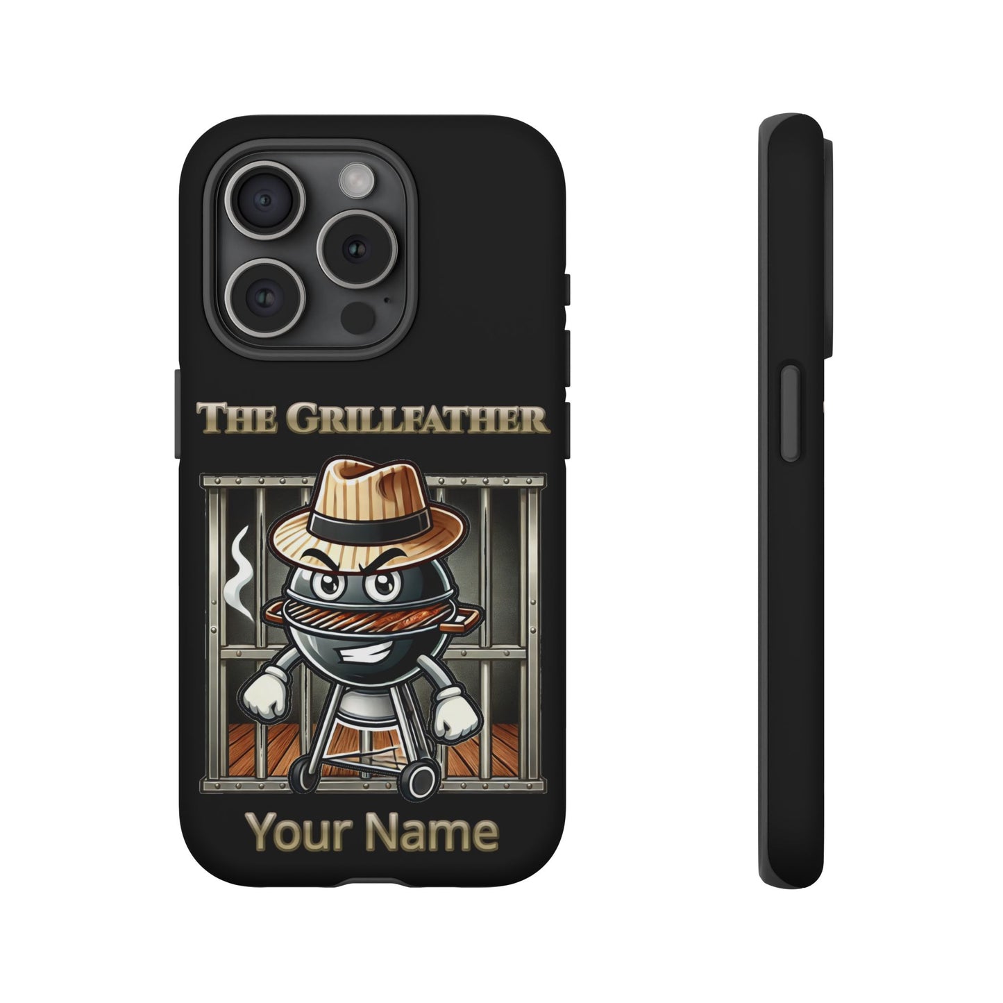 Grillfather Personalized Phone Case — Funny BBQ Smoker Design