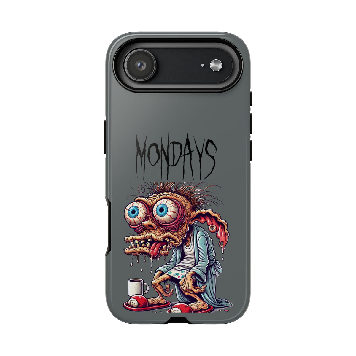 Mondays Zombie Character Phone Case – Funny Groggy Coffee Phone Cover