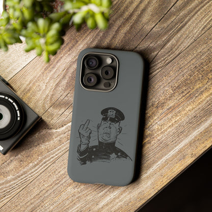 Vintage Cop Middle Finger Phone Case — Edgy Retro iPhone Protective Cover