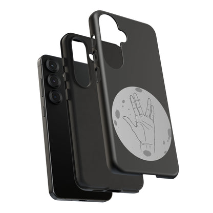 Spock Live Long Phone Case — Vulcan Salute Moon Graphic