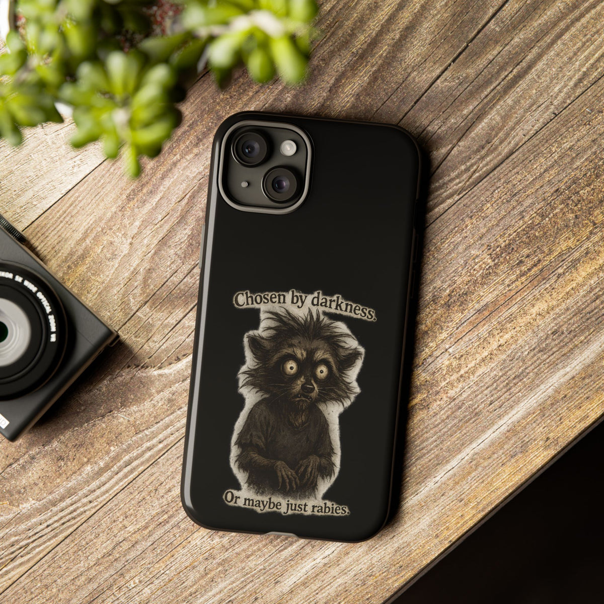 Phone Case - "Chosen by Darkness (Or Maybe Just Rabies)" Cute Creepy Retro Creature Protective Case