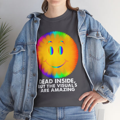 Dead Inside, But the Visuals Are Amazing – Trippy Smiley Face T-Shirt
