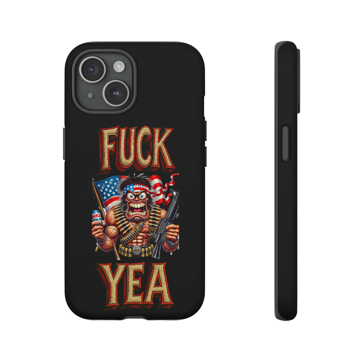 Phone Case — "FUCK YEA" Patriotic Skeleton Soldier Graphic