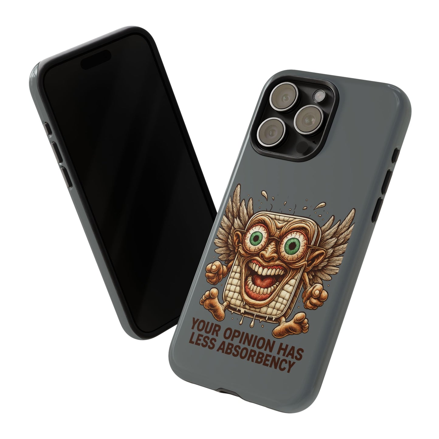 Phone Case — Funny Vintage Winged Toaster Design (“Your Opinion Has Less Absorbency”)