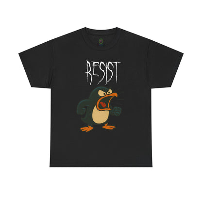 Resist Penguin Unisex Heavy Cotton Tee | Protest Shirt, Gift for Activists,