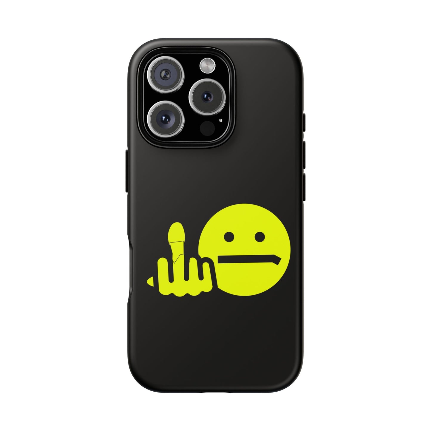 Phone Case — Neon Middle Finger Emoji Graphic