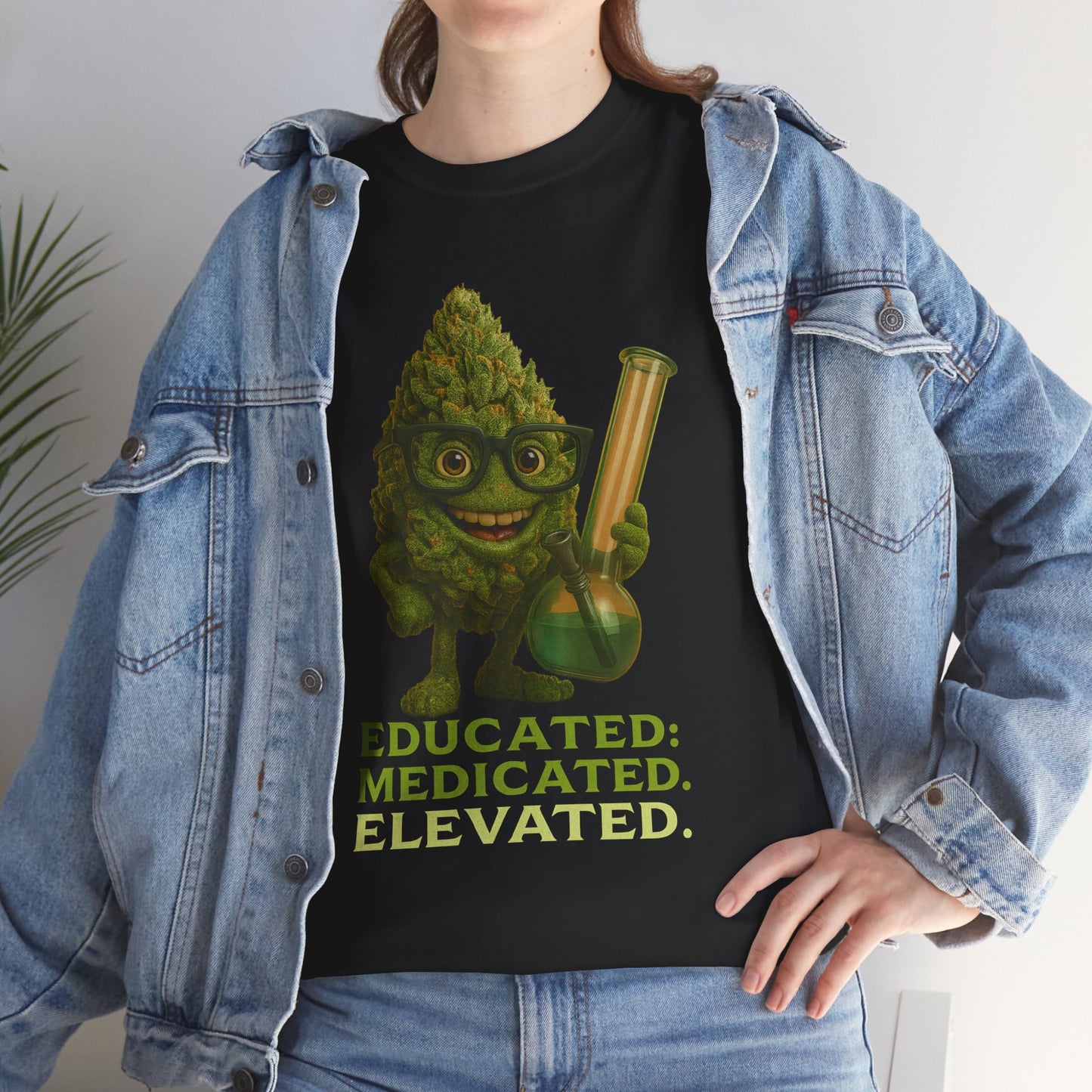 Educated. Medicated. Elevated. – Nerd Nug with Bong Tee