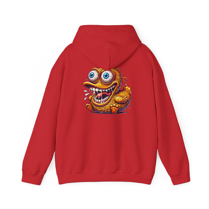 Hoodie — Whimsical Big-Eyed Monster Cartoon Back Print