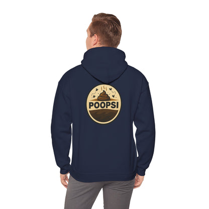 Funny 'POOPSI' Logo Hoodie — Retro Poop Emoji Graphic Pullover