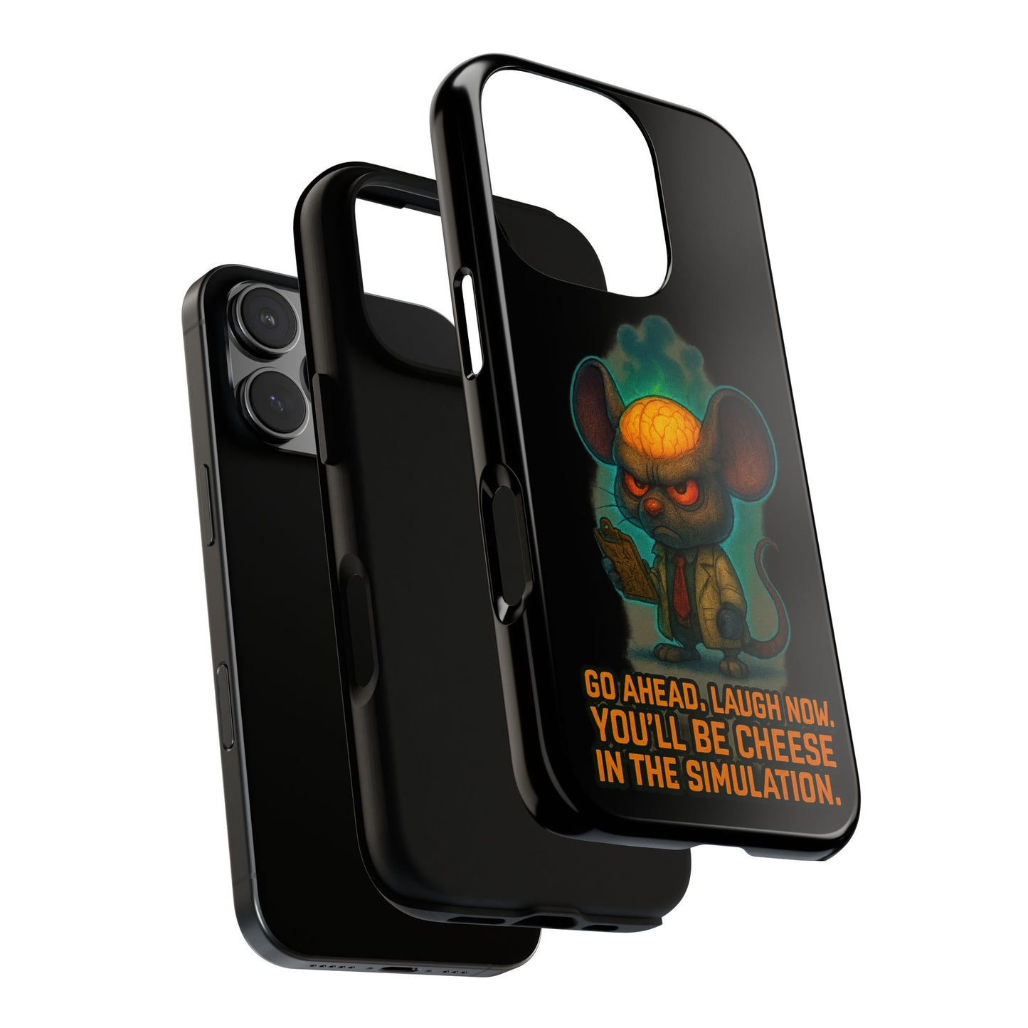 Phone Case — 'You'll Be Cheese in the Simulation' Angry Detective Mouse Graphic