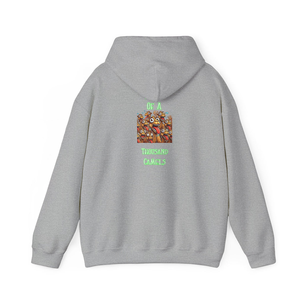 Hoodie — Retro Camel Crew Graphic Hoodie with "Teddy Crew" Neon Text