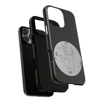 Spock Live Long Phone Case — Vulcan Salute Moon Graphic