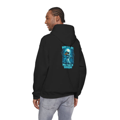 Melting in Sorrow Hoodie — Blue Melting Skull Graphic Pullover