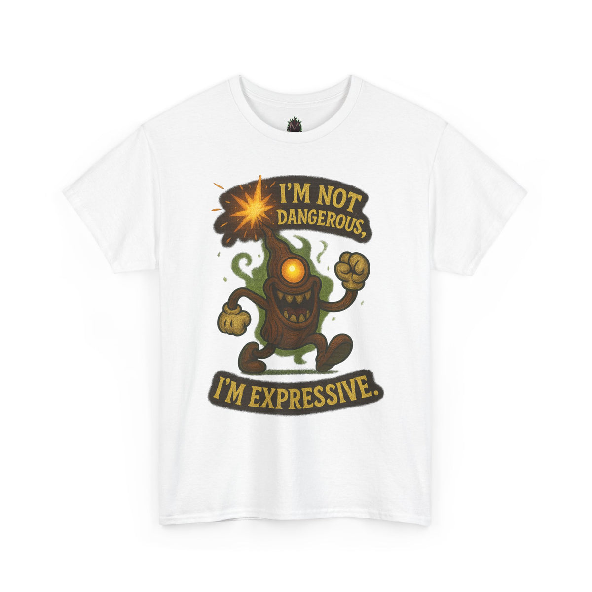 I'm Not Dangerous I'm Expressive Tee | Cartoon Monster Illustration